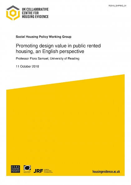 Promoting design value in  public rented housing, an English perspective