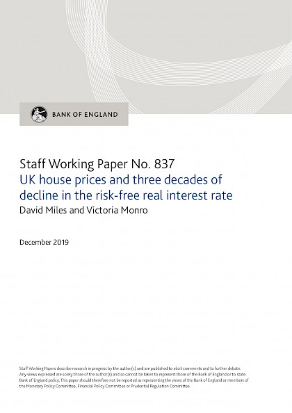 UK house prices and three decades of decline in the risk‑free real interest rate