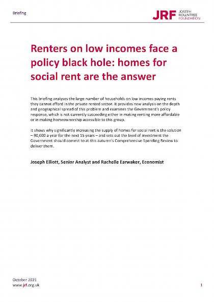 Renters on low incomes face a policy black hole: homes for social rent are the answer