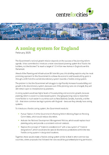 A zoning system for England