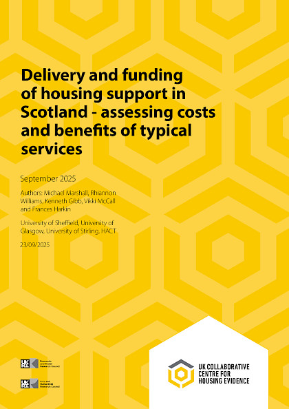 Delivery and Funding of Housing Support in Scotland – Assessing Costs and Benefits of Typical Services